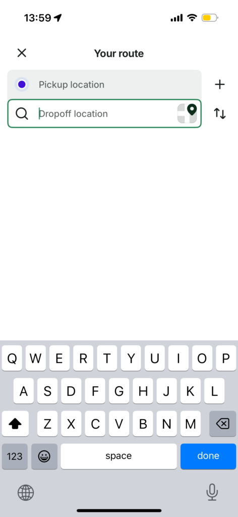 目的地選択画面