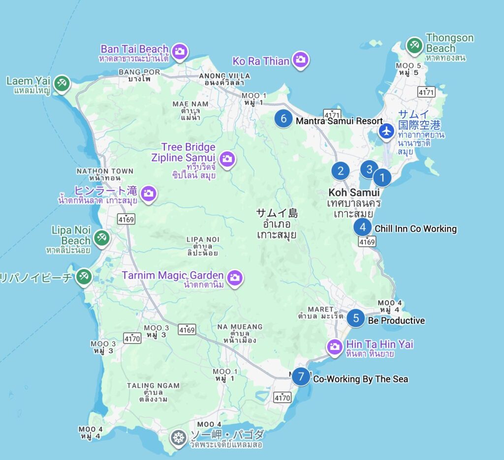 コワーキングスペースまとめ地図